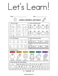 Let's Learn! Coloring Page