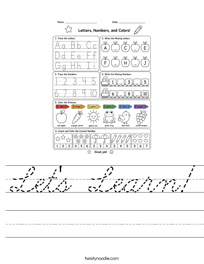 Let's Learn! Worksheet