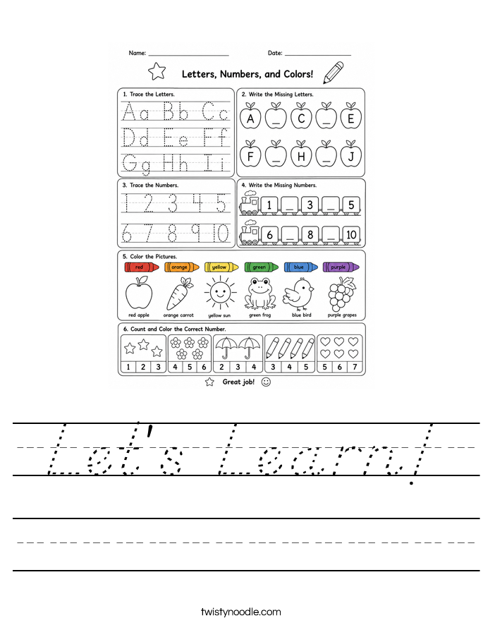 Let's Learn! Worksheet