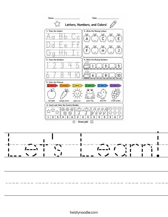 Let's Learn! Worksheet