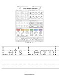 Let's Learn! Worksheet