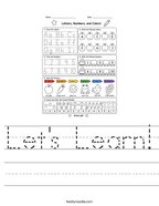 Let's Learn Handwriting Sheet