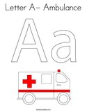 Letter A- Ambulance Coloring Page