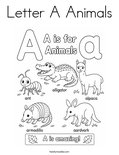 Letter A Animals Coloring Page