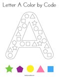 Letter A Color by Code Coloring Page