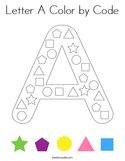 Letter A Color by Code Coloring Page