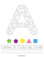Letter A Color by Code Handwriting Sheet