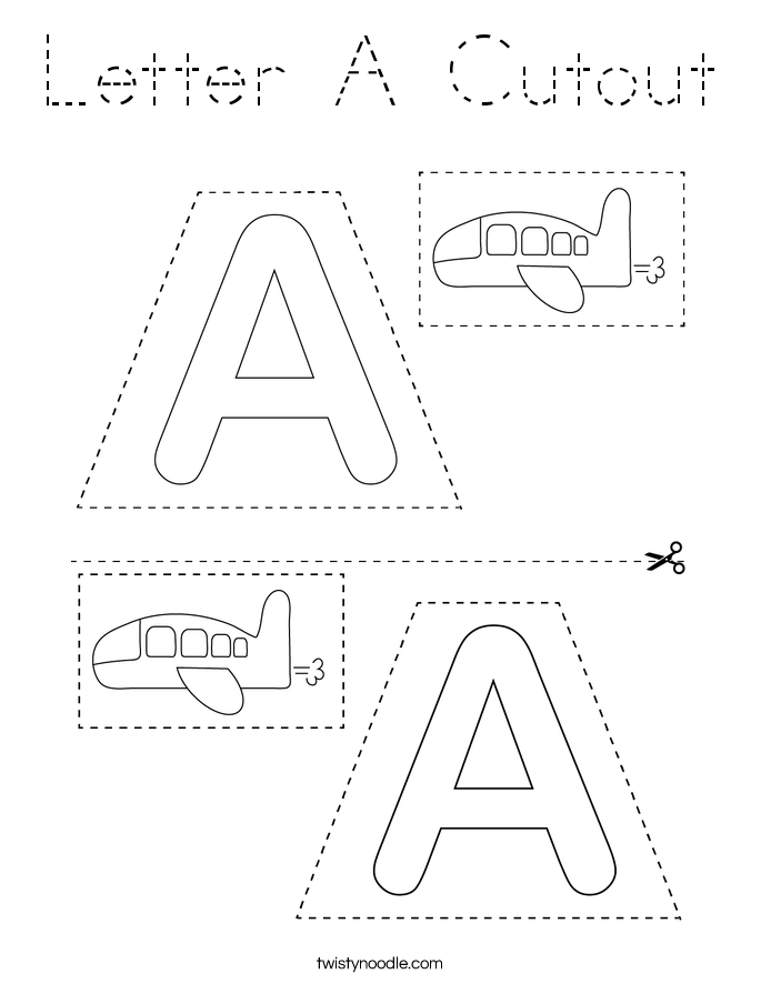 Letter A Cutout Coloring Page