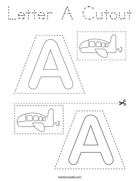Letter A Cutout Coloring Page