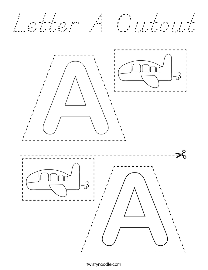 Letter A Cutout Coloring Page