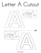 Letter A Cutout Coloring Page