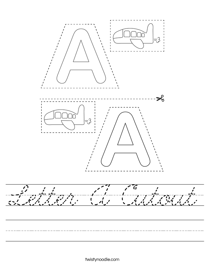 Letter A Cutout Worksheet