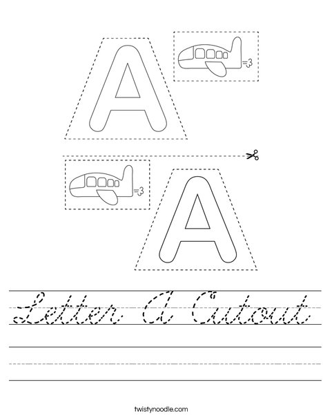 Letter A Cutout Worksheet