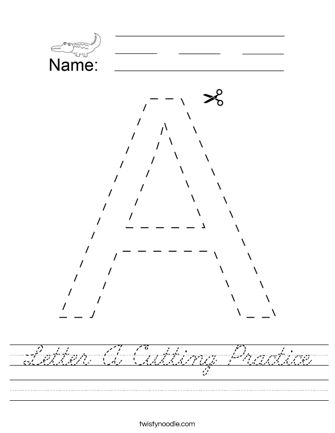 Letter A Cutting Practice Worksheet