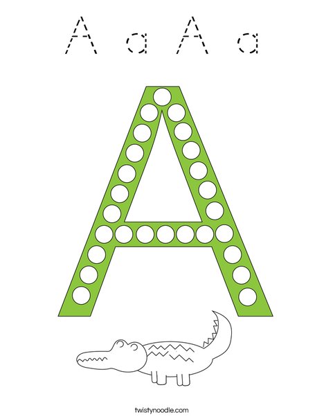 Letter A Do-a-Dot Coloring Page