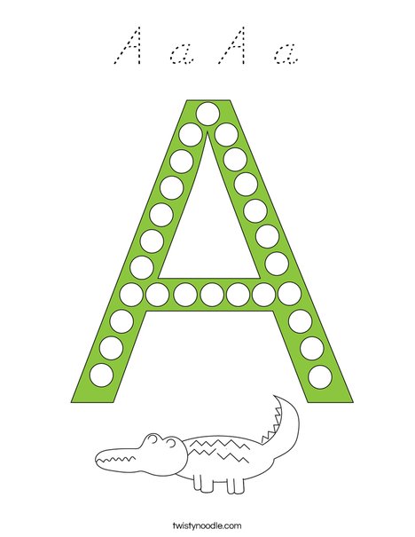 Letter A Do-a-Dot Coloring Page