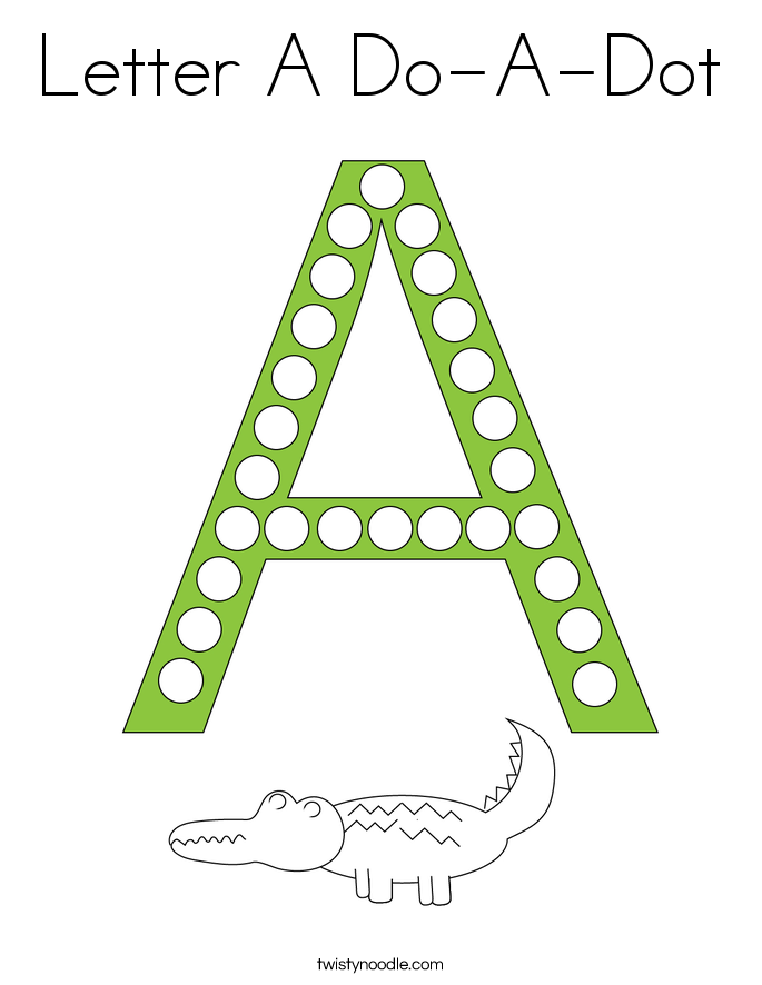 Letter A Do-A-Dot Coloring Page