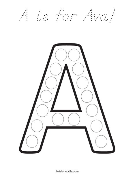 Letter A Dot Painting Coloring Page