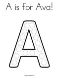 A is for Ava! Coloring Page