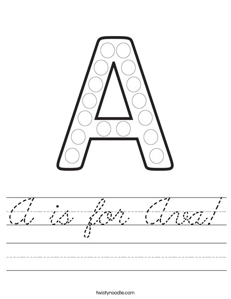 Letter A Dot Painting Worksheet
