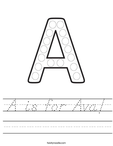 Letter A Dot Painting Worksheet
