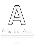 A is for Ava! Worksheet