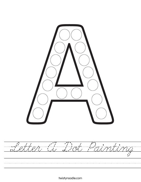 Letter A Dot Painting Worksheet