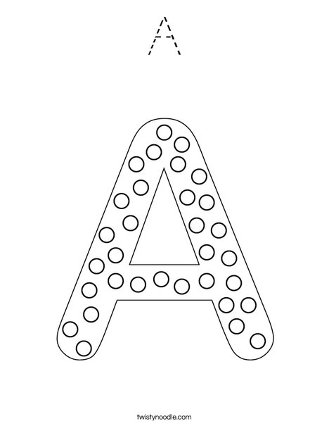 Letter A Dots Coloring Page