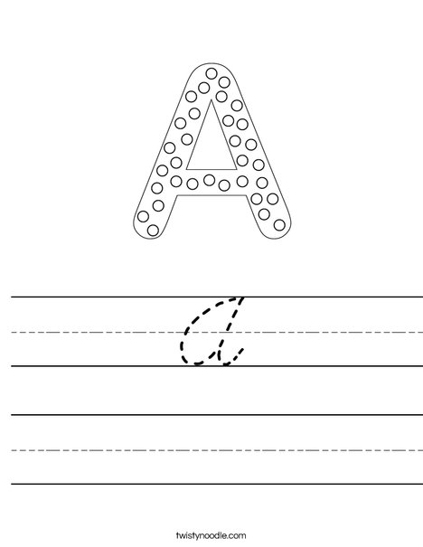 Letter A Dots Worksheet