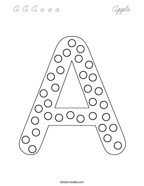 Letter A Dots Coloring Page