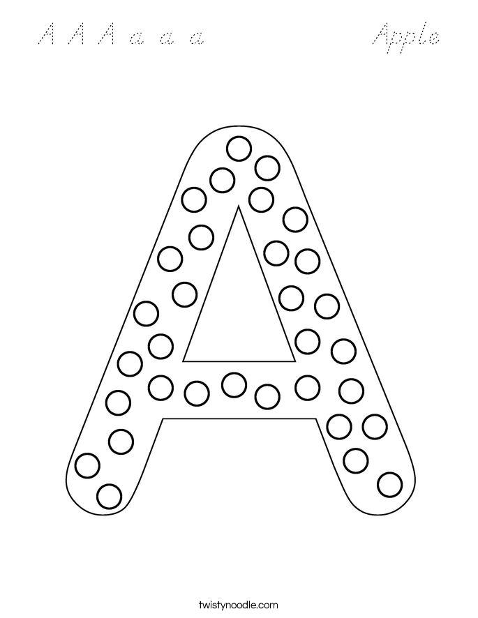 A A A a a a              Apple Coloring Page