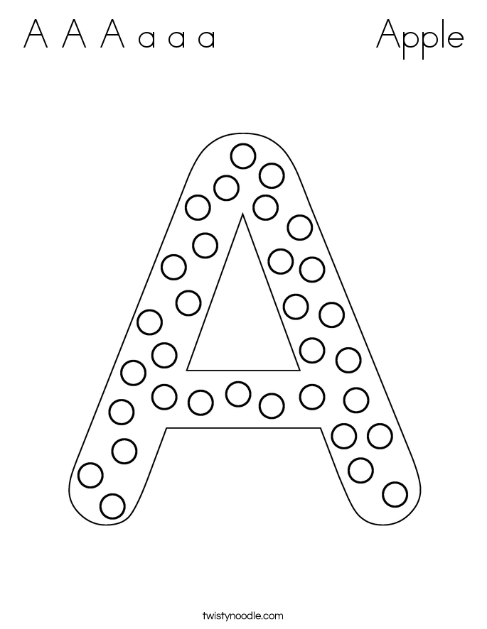 A A A a a a              Apple Coloring Page