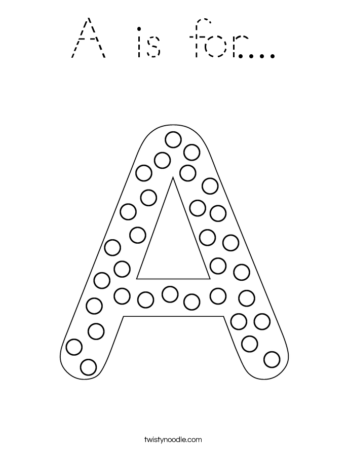 A is for.... Coloring Page