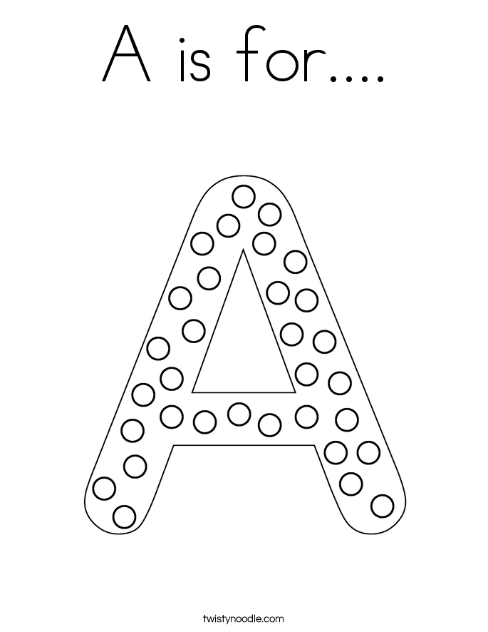A is for.... Coloring Page