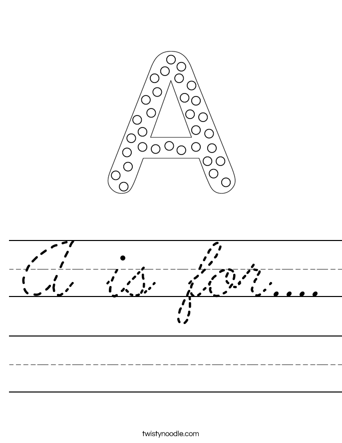 A is for.... Worksheet