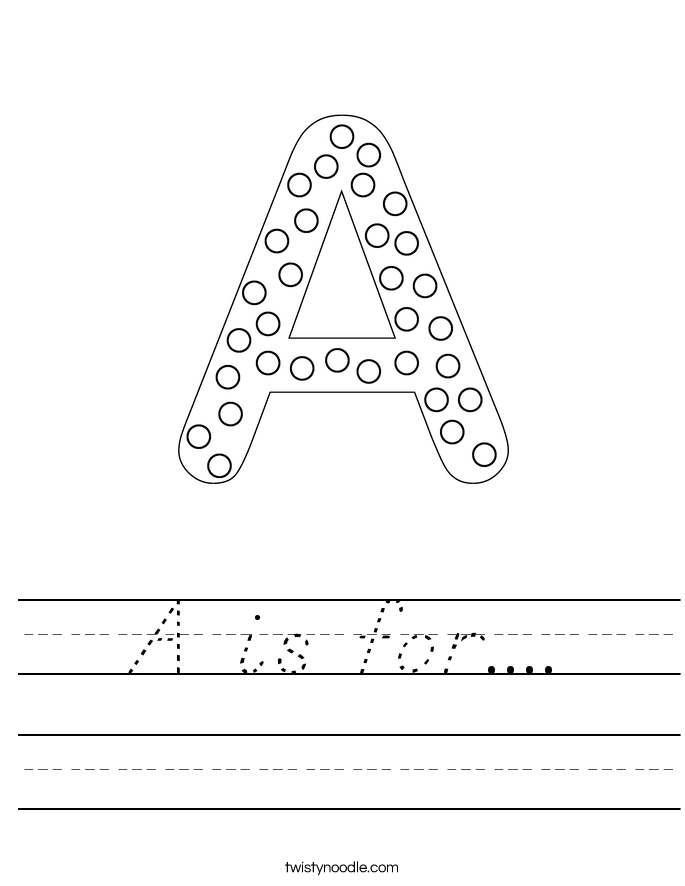 A is for.... Worksheet