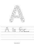 A is for.... Worksheet