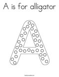 A is for alligator Coloring Page