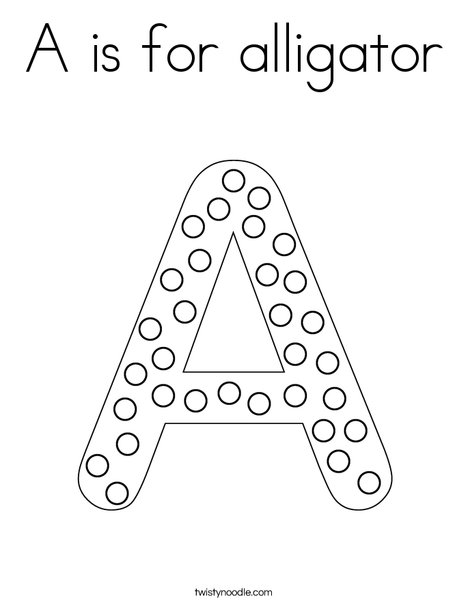 Letter A Dots Coloring Page