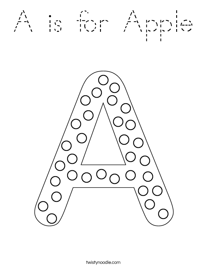A is for Apple Coloring Page