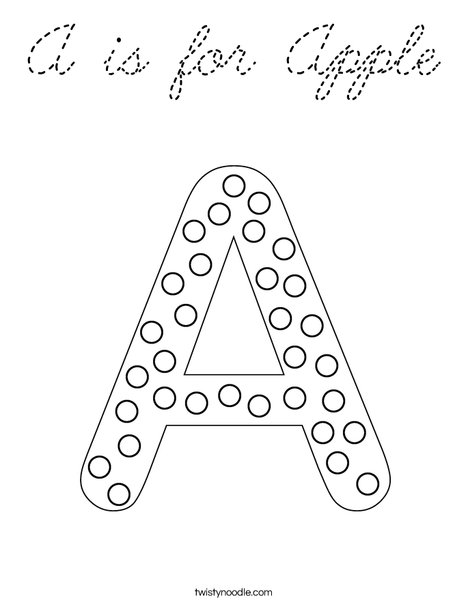 Letter A Dots Coloring Page