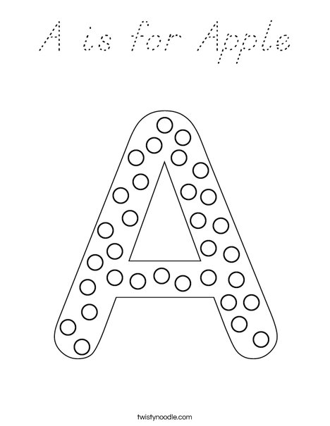 Letter A Dots Coloring Page