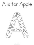 A is for Apple Coloring Page