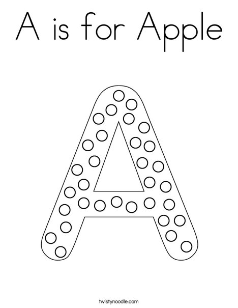 Letter A Dots Coloring Page