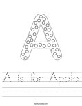 A is for Apple Worksheet