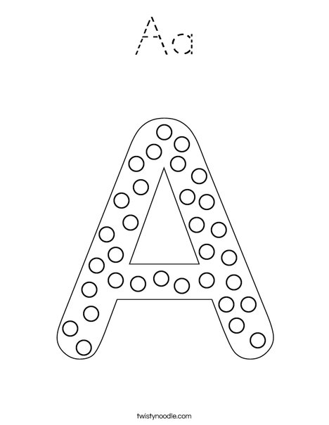 Letter A Dots Coloring Page