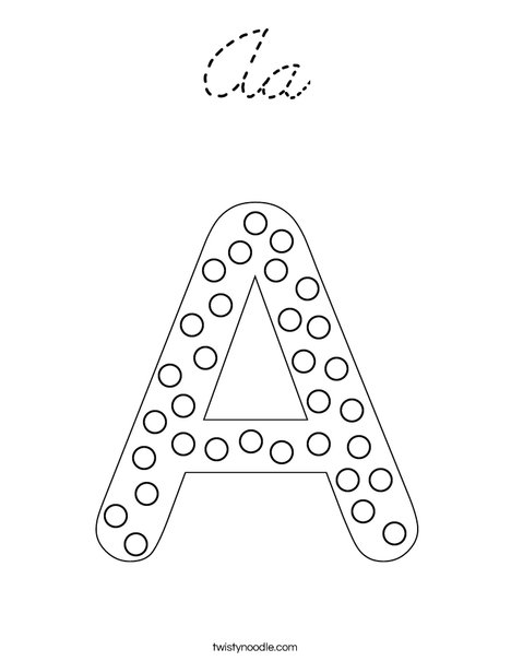 Letter A Dots Coloring Page