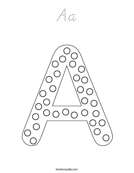 Letter A Dots Coloring Page
