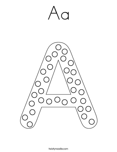 Letter A Dots Coloring Page