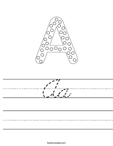 Letter A Dots Worksheet